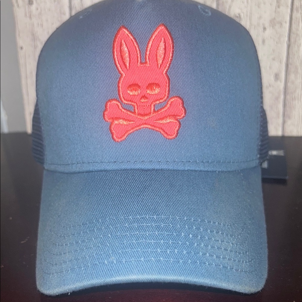 Psycho Bunny Blue Trucker Hat